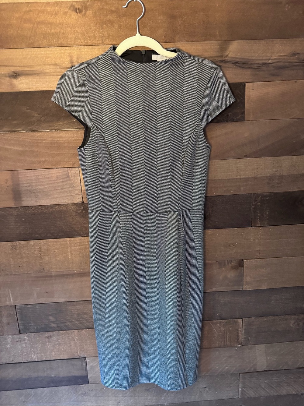 H&M Classic Grey Herringbone Sheath Dress - Women's